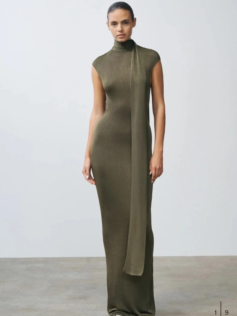 SRG Dianne Scarf Wrap Gown in Pine Green